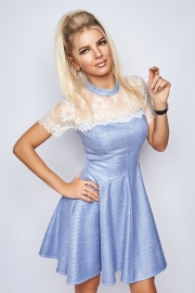  Розкльошена сукня блакитна 7865