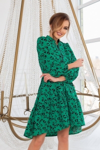 Розкльошена сукня зелена 7992
