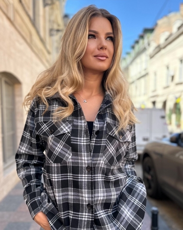  Сорочка в клітинку oversize 1381
