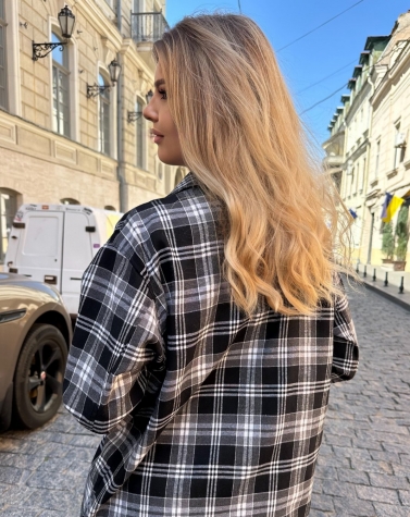  Сорочка в клітинку oversize 1381