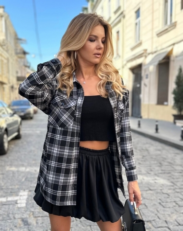  Сорочка в клітинку oversize 1381