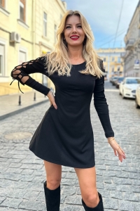 Сукня зі шнурівкою у рукавах 8093