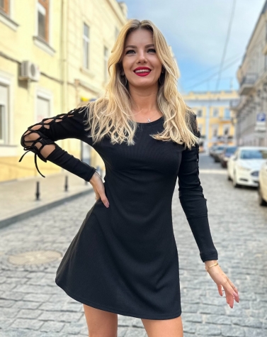 Сукня зі шнурівкою у рукавах 8093