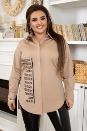Рубашка oversize 1365 бежевая