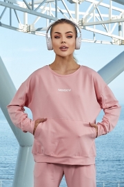 Комфортный розовый костюм с джоггерами 5090