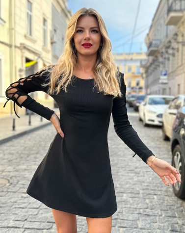 Сукня зі шнурівкою у рукавах 8093